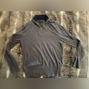 Men’s gray half zip banana republic sweater collection Medium long sleeve shirt